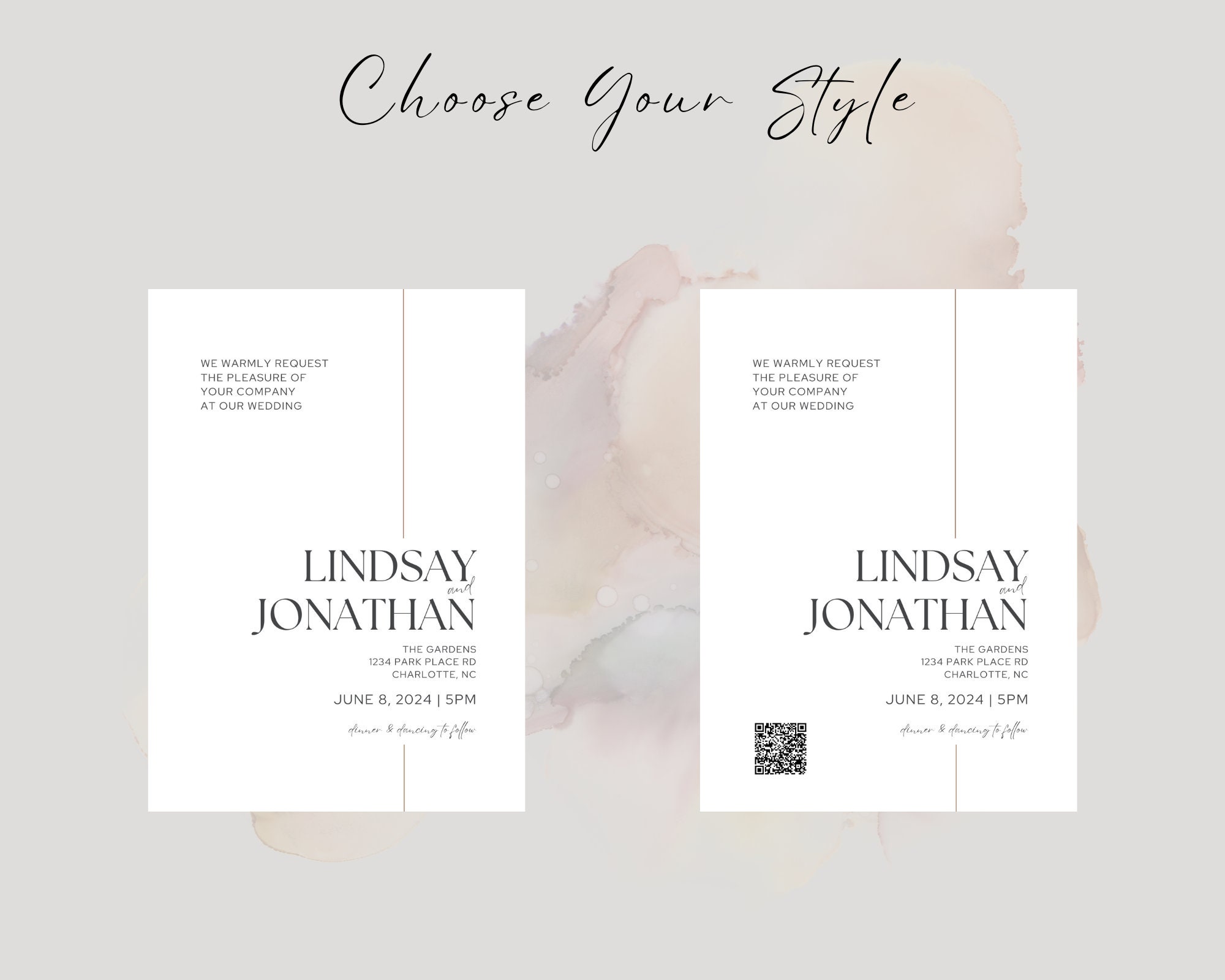 Wedding Invite, Customizable, Printable Invitation Template, Wedding ...
