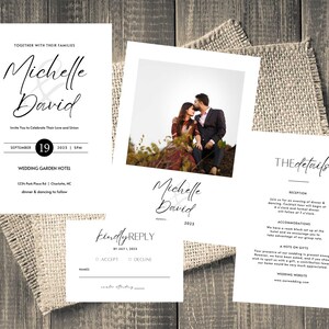 Wedding Invite, Customizable, Printable invitation template, Wedding invitation download, QR code rsvp, Modern minimalist, Edit with Canva