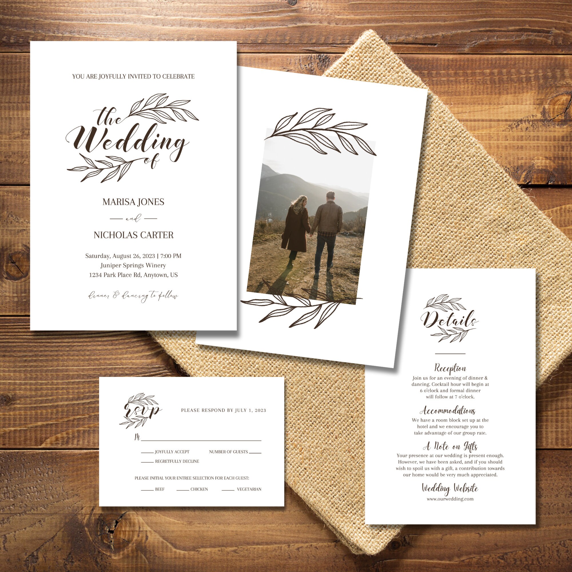 Wedding Invite, Customizable, Printable Invitation Template, Wedding ...