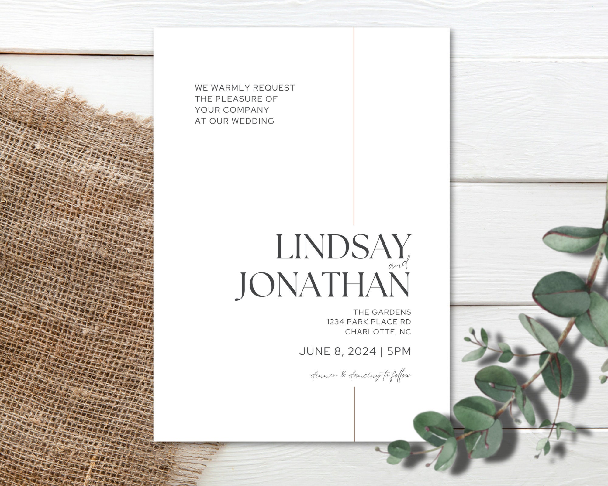Wedding Invite, Customizable, Printable Invitation Template, Wedding ...
