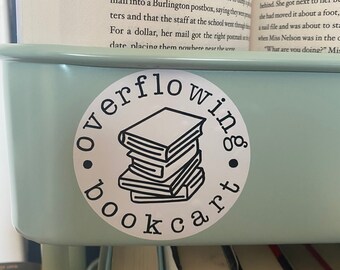 Overflowing Bookcart - Premium Vinyl Sticker