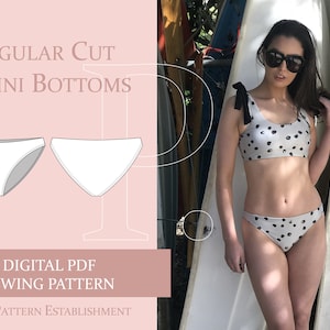 Naaipatroon dames bikinibroekje, XS-XXL dames downloadbare afdrukbare pdf naaipatroon