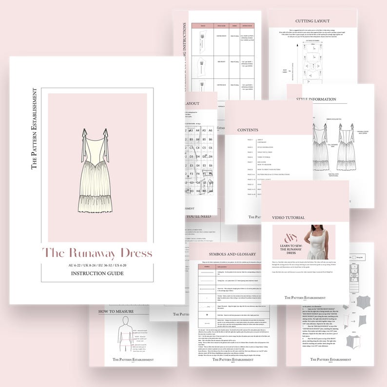 Runaway Printable Runaway Dress, Ladies Downloadable Printable PDF Sewing Pattern Size XS ...