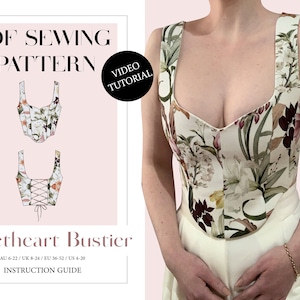 Women&#39;s Sweetheart Bustier, Ladies Downloadable Printable PDF Sewing Pattern Size XS-5XL