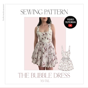 Women&#39;s Bubble Dress, Ladies Downloadable Printable PDF Sewing Pattern Size XS-5XL