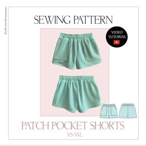 Sweat Shorts Sewing Pattern: Women's Patch Pocket Design (PDF Pattern)
