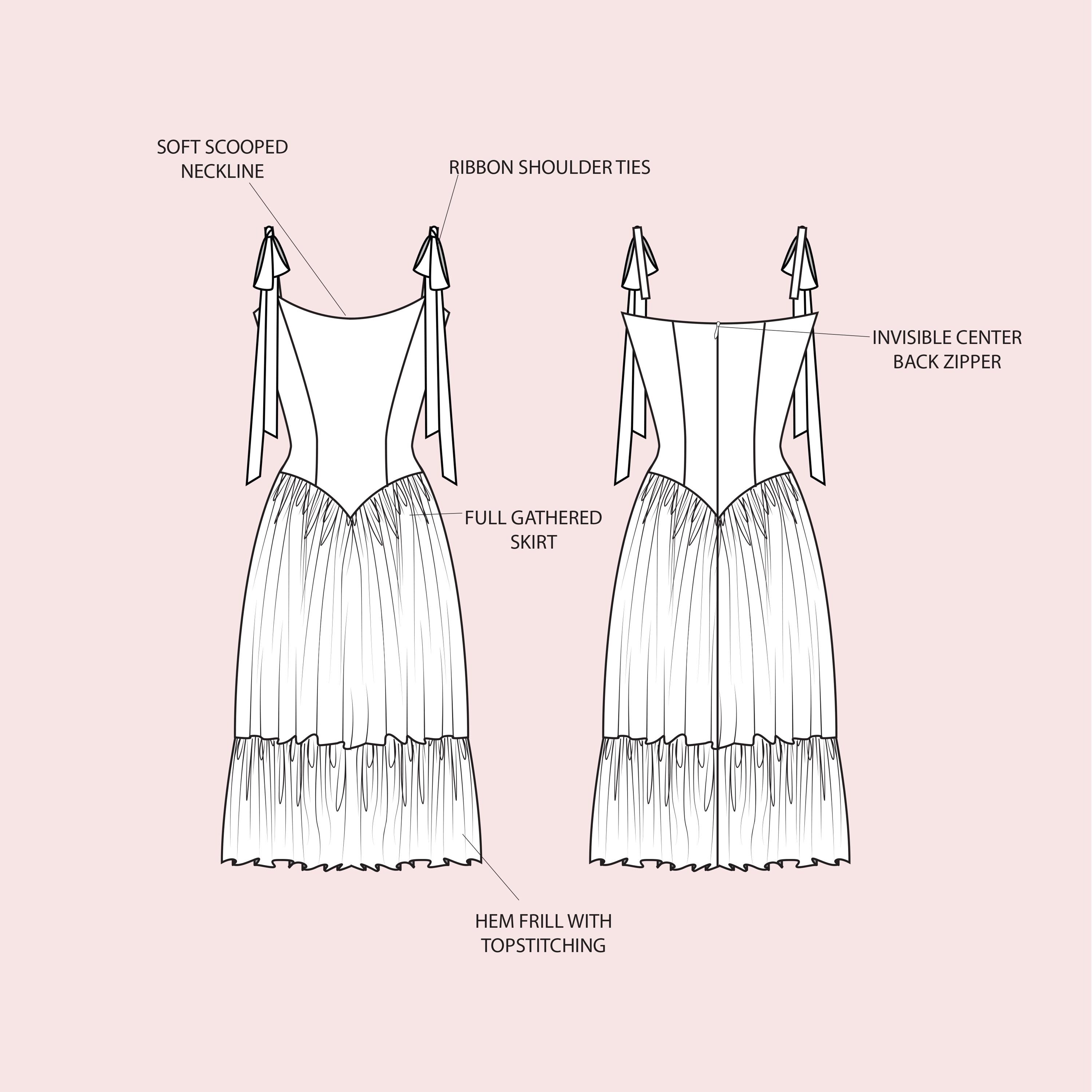Runaway Printable Runaway Dress, Ladies Downloadable Printable PDF Sewing Pattern Size XS ...