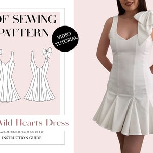 The Wild Hearts Dress, Ladies Downloadable Printable PDF Sewing Pattern Size XS-5XL