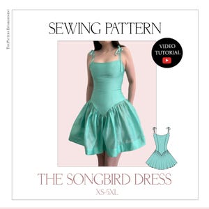 The Songbird Dress, Ladies Downloadable Printable PDF Sewing Pattern Size XS-5XL