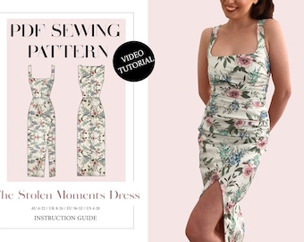 The Stolen Moments Dress, Ladies Downloadable Printable PDF Sewing Pattern Size XS-5XL