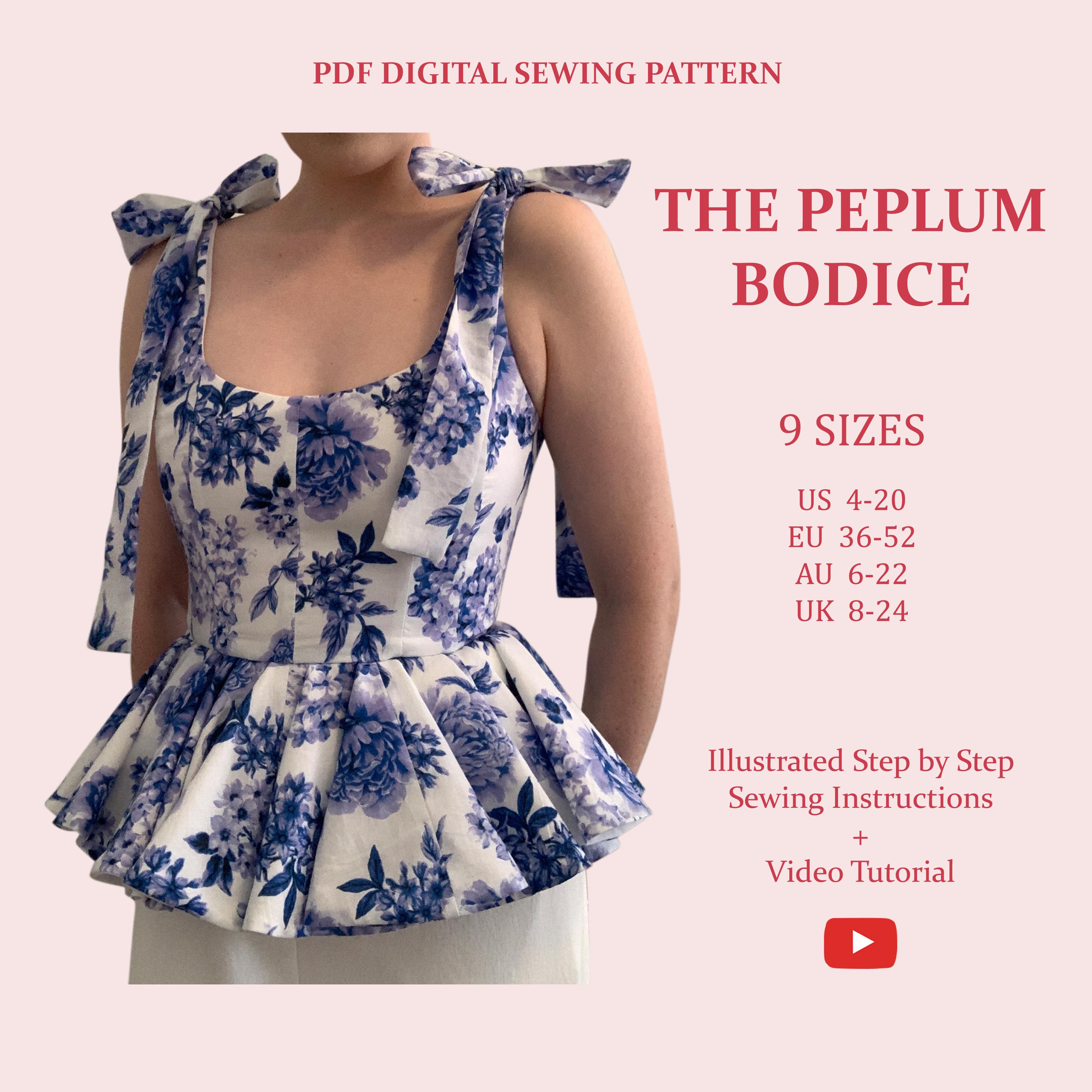 The Summertime Peplum, Ladies Downloadable Printable PDF Sewing