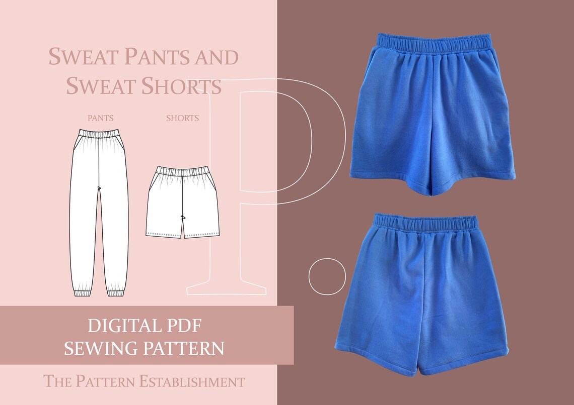 Easy Women's Sweat Shorts and Track Pants Sewing Pattern Etsy