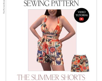 Women's Summer Shorts Sewing Pattern with Pockets (PDF Pattern)