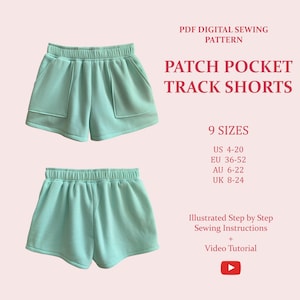 Sweat Shorts Sewing Pattern: Women's Patch Pocket Design (PDF Pattern)