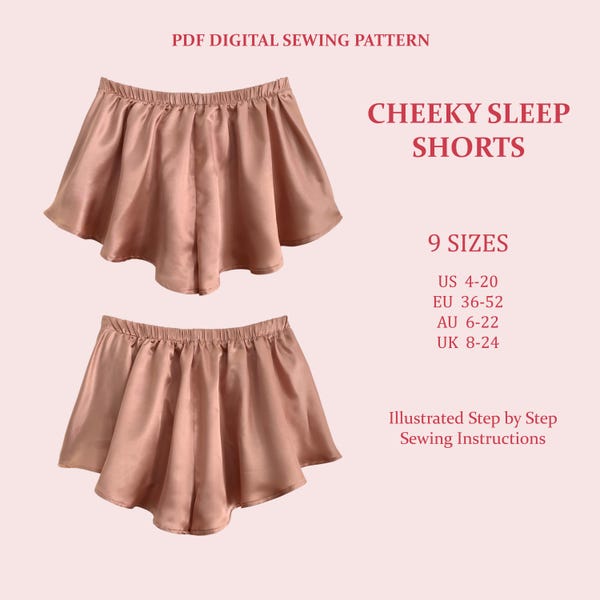 Women's Sleep Shorts Sewing Pattern: Easy Beginner Project (PDF Pattern)