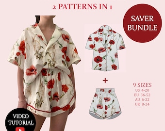 Holiday Shirt and Shorts Sewing Pattern BUNDLE: Women's Sizes XS-5XL (PDF Downloadable Printable Pattern)