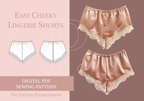 Vintage Lingerie, Cheeky Women's Lace Sleep Shorts Sewing Pattern, Ladies  Downloadable Printable PDF Sewing Pattern Size XS-XXL, Easy to Sew -   Canada