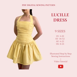 The Lucille Dress, Ladies Downloadable Printable PDF Sewing Pattern Size XS-5XL