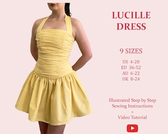 The Lucille Dress, Ladies Downloadable Printable PDF Sewing Pattern Size XS-5XL