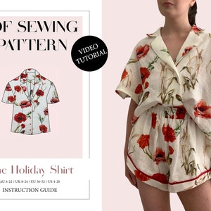 The Holiday Shirt. Ladies Downloadable Printable PDF Sewing Pattern Size XS-5XL