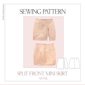 Womens Mini Skirt Sewing Pattern: Split Front Design (PDF Pattern)
