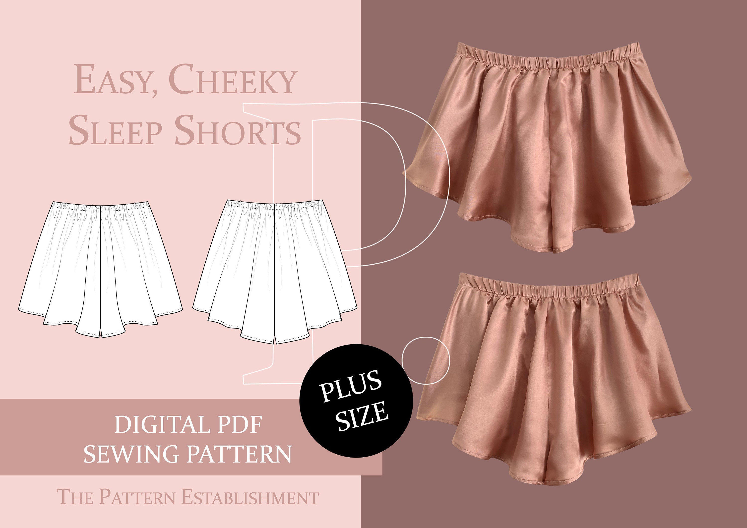 Easy, Cheeky Women's PLUS Size Sleep Shorts Sewing Pattern, Ladies  Downloadable Printable PDF Sewing Pattern Size XL, 2XL, 3XL, 4XL, 5XL -   Canada