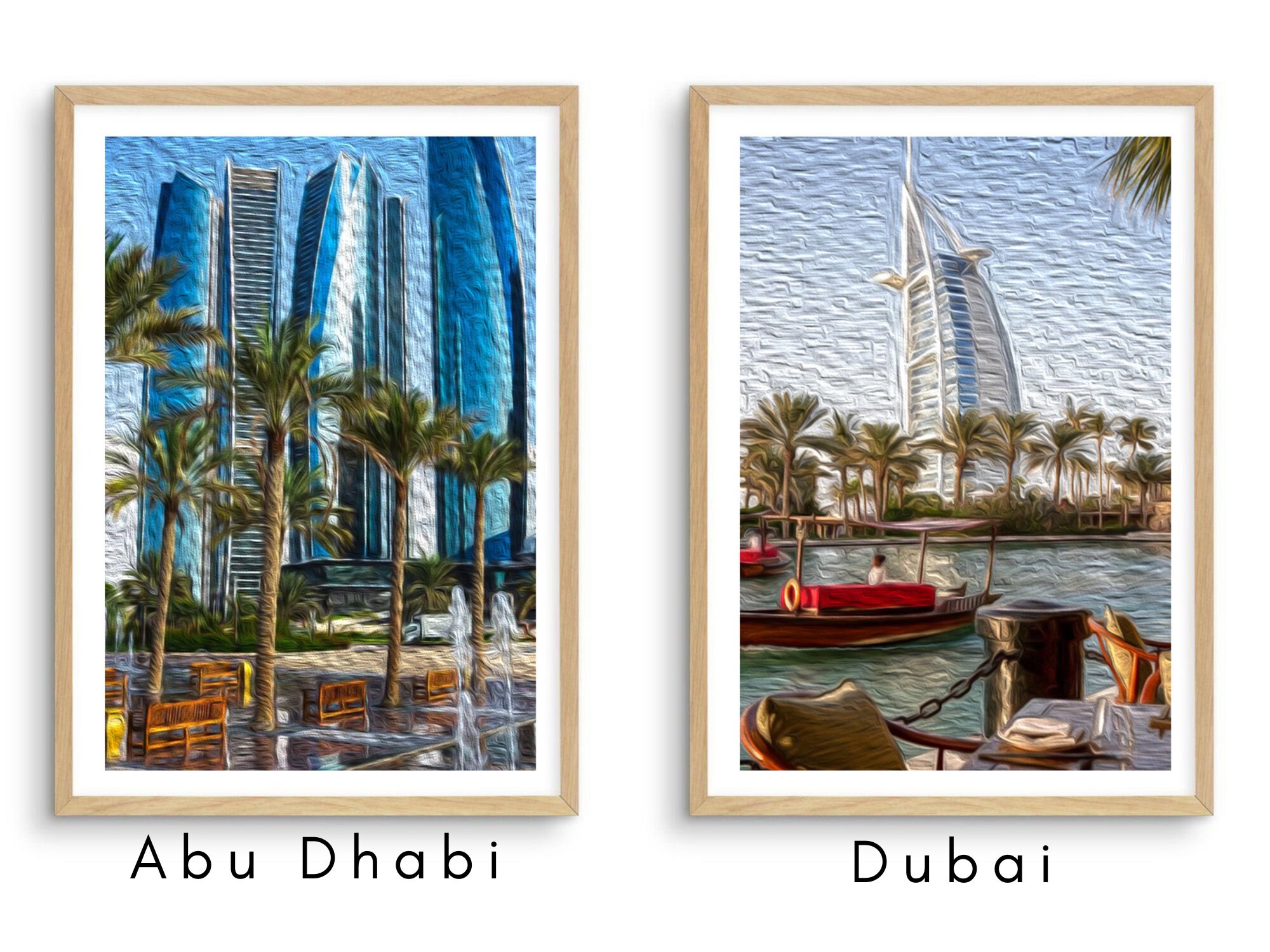 UAE Poster Abu Dhabi and Dubai Posters City Wall Art City Etsy