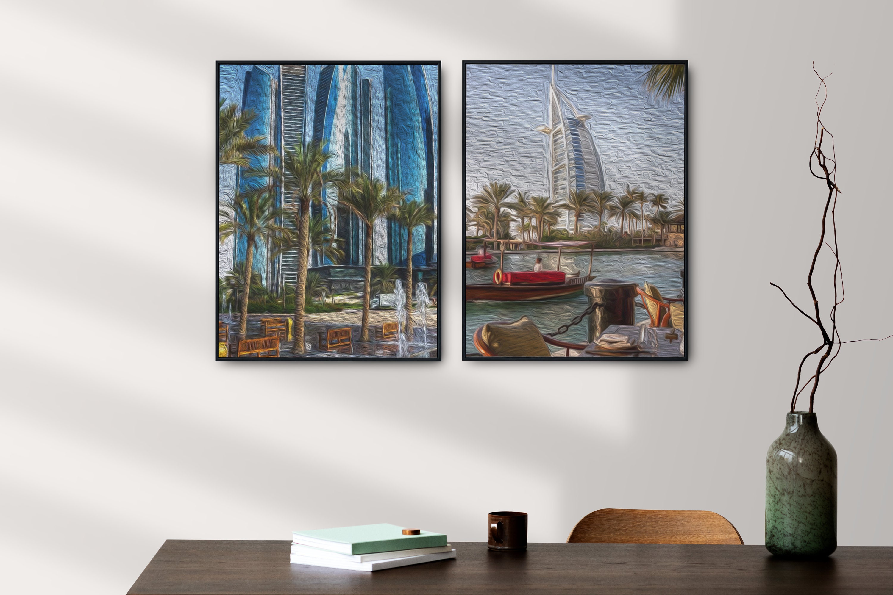UAE Poster Abu Dhabi and Dubai Posters City Wall Art City Etsy