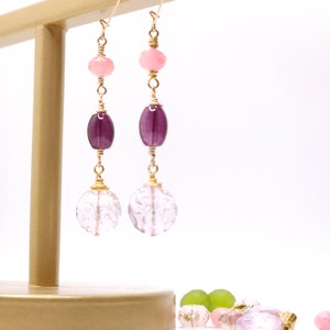 Lavende Earrings, Dangle Drop Earrings, Purple Earrings, Statement Earrings