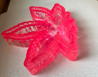 Pink Glitter Leaf Ashtray: Iridescent Resin Trinket Dish
