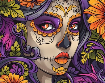 Sugar Skull Coloring Pages – Day of the Dead, Fantasy Adult (26 pages)