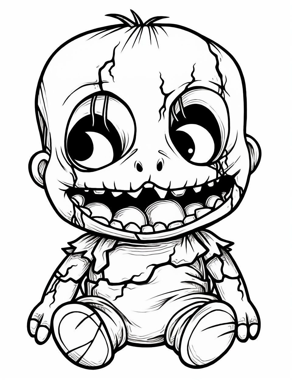 50 Creepy Babies and Other Creatures Printable Coloring Pages for ...