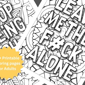 80+ pagine da colorare con parolacce digitali stampabili Parolacce Parolacce Libro da colorare per adulti in formato PDF