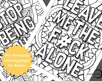 80+ printable digital cuss word coloring pages Profanity Swear words  Adults Coloring book pdf format