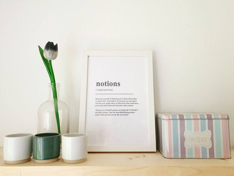 Notions Definition Print Etsy Ireland