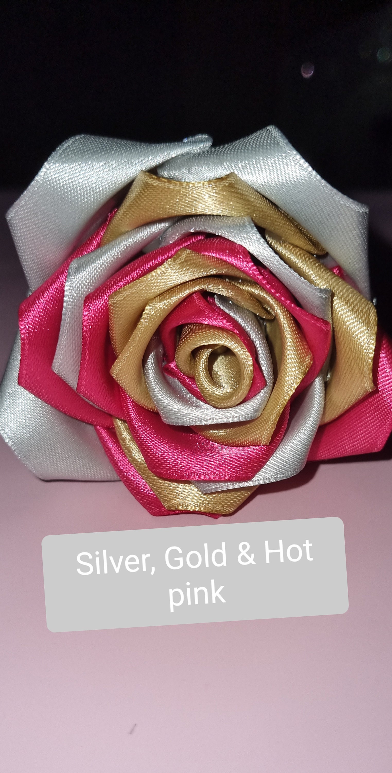 Handmade Ribbon Roses Etsy
