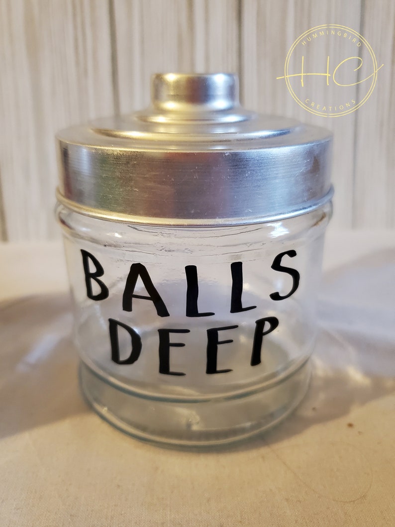 Set of 4 Bathroom Storage Jars With an Attitude., Glass Jars, Bathroom