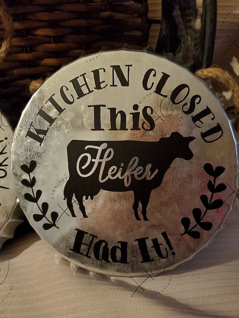 Set of 3 Funny Galvanized Bottle Cap Signs FREE SHIPPING, Funny Bottle