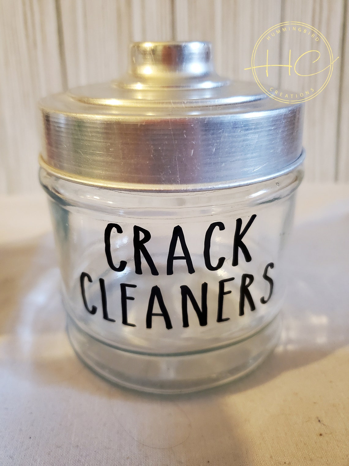 Set of 4 Bathroom Storage Jars With an Attitude., Glass Jars, Bathroom