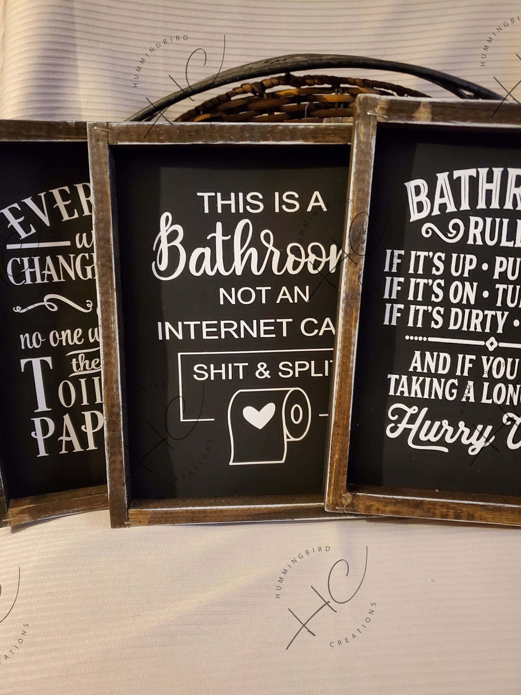 4er Set Humorvolle Badezimmer Schilder Badezimmer Regeln | Etsy