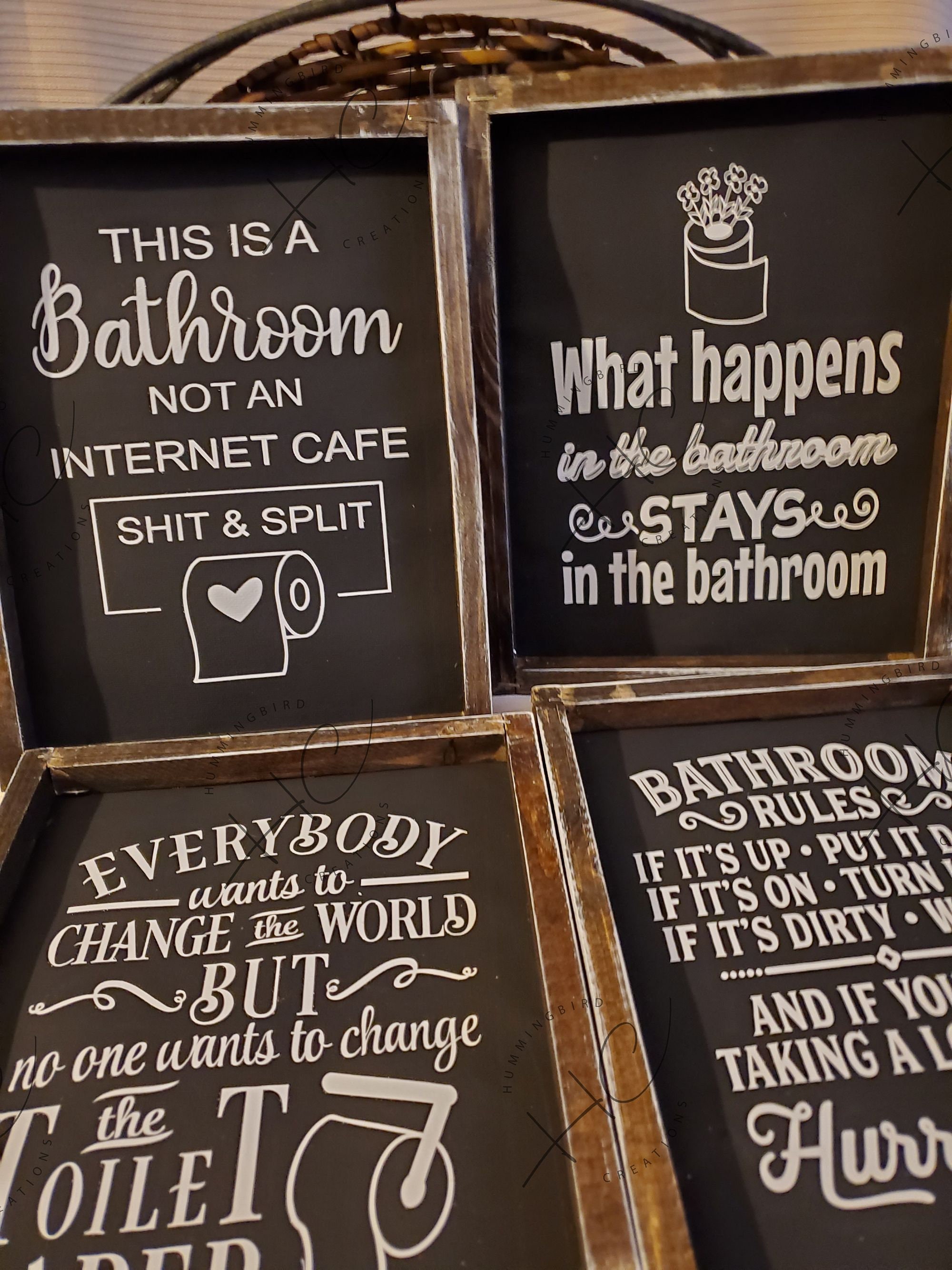 4er Set Humorvolle Badezimmer Schilder Badezimmer Regeln | Etsy