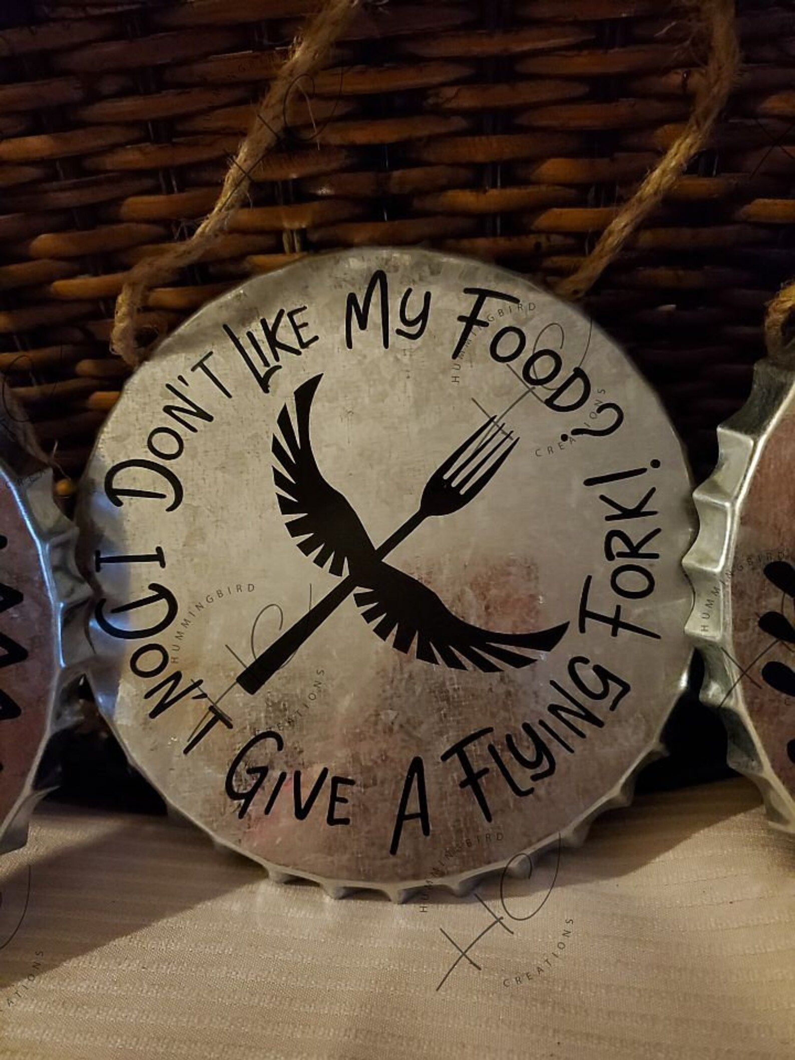 Set of 3 Funny Galvanized Bottle Cap Signs FREE SHIPPING, Funny Bottle