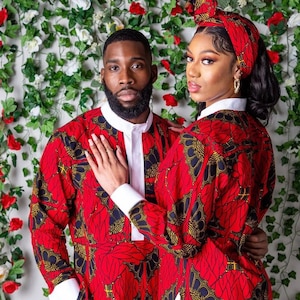Couple African outfit, African couple engagement outfit,Ankara gown, Ankara clothes for couples wedding, couple matching outfit