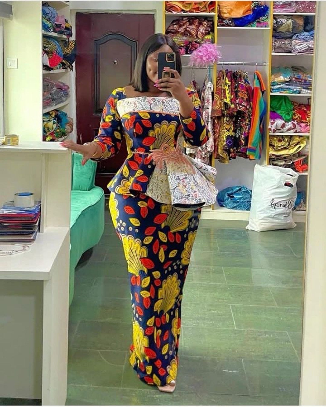 Ankara peplum gown 2025