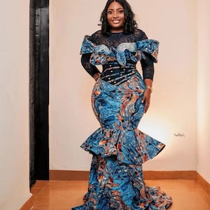 African mermaid dress, Ankara gown, African gown, African prom dress, African print dress