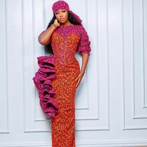 African mermaid dress, Ankara gown, African gown, African prom dress, African print dress