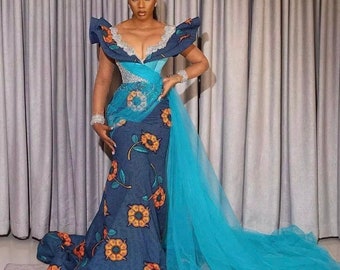 African mermaid dress, Ankara gown, African gown, African prom dress, African print dress