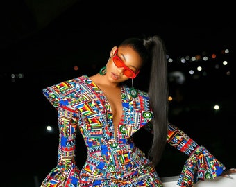 African mermaid dress, Ankara gown, African gown, African prom dress, African print dress, Ankara with detachable hands