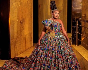 Arike African Print Mermaid Dress
