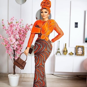 African mermaid dress, Ankara gown, African maxi mermaid gown, African prom dress, African maxi print dress, prom 2023 dress